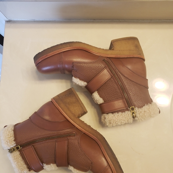 Coach Preston Leather and Sherling Booties 9.5 - Picture 12 of 16